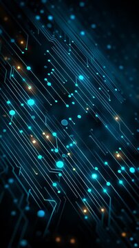 Technology Internet Network  Vertical Animation Backgrounds &ndash; Futuristic cyber Motion Graphic