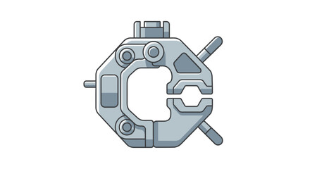 Naklejka premium Illustration of a sturdy metal clamp for industrial applications