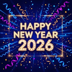 New year 2026 banner party theme 