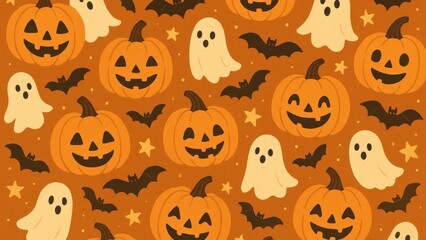 Fototapeta na wymiar Playful Halloween pattern illustration