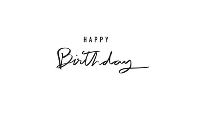 Happy birthday text font calligraphy hand written lettering script black color object happy birthday anniversary celebration anniversary happy birthday party event surprise happy birthday gift banner 