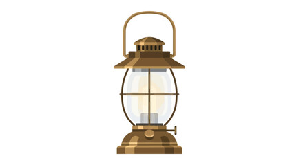 Charming Vintage Lantern Illustration with Detailed Design on Isolated Background