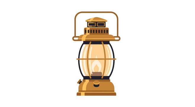 Classic kerosene lamp illustration illuminating rustic charm and nostalgia