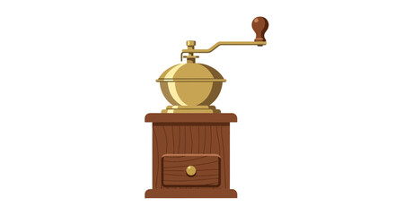 Fototapeta premium Elegant Vintage Style Coffee Grinder Illustration on Plain Background