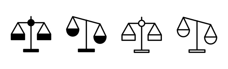 Scales icon set . Law scale icon. Justice sign
