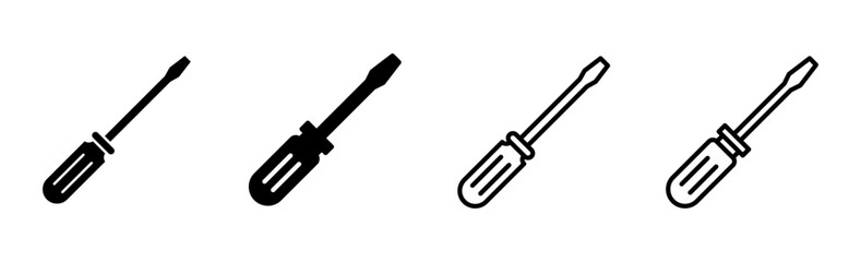Screwdriver icon set. tools icon vector