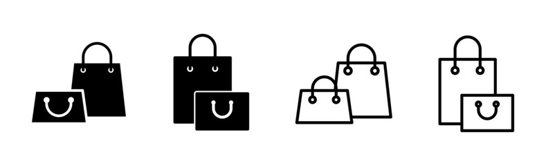 Shopping bag icon set. shopping icon vector
