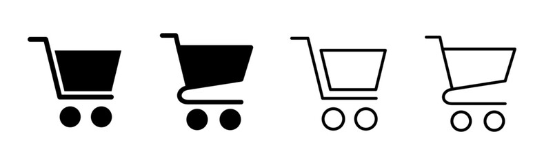 Shopping icon set. Shopping cart icon. Trolley icon vector