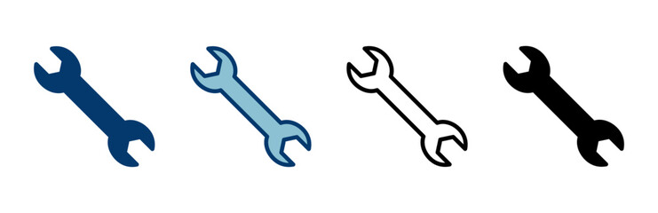 wrench icon vector isolated on white background. Wrench vector icon. Spanner symbol