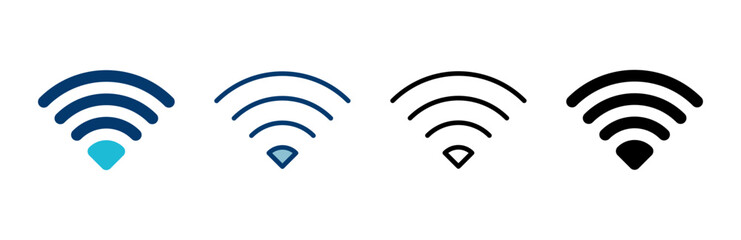 WIFI Icon vector isolated on white background. signal vector icon. Wireless and wifi icon or sign for remote internet access