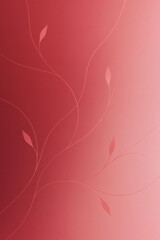 Obraz na płótnie Canvas Minimalist Crimson to Blush Pink Gradient with Elegant Vine Lines