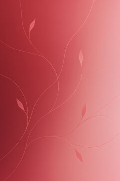 Fototapeta Minimalist Crimson to Blush Pink Gradient with Elegant Vine Lines