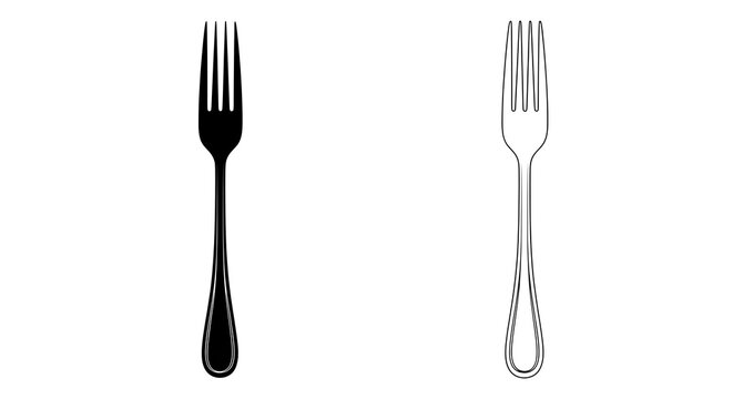 Classic Dinner Fork Vector Illustration on White Background