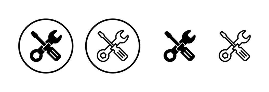 Tools icon logo design. tool sign and symbol. setting icon. Wrench and screwdriver. Service, repair