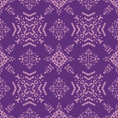 Purple Snowflake Seamless Pattern Ikat Design