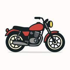 Red Motorcycle Icon Illustration of a Classic Bike Design for Transportation and Adventure