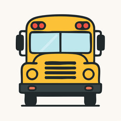 Illustration of a Bright Yellow School Bus Isolated on White