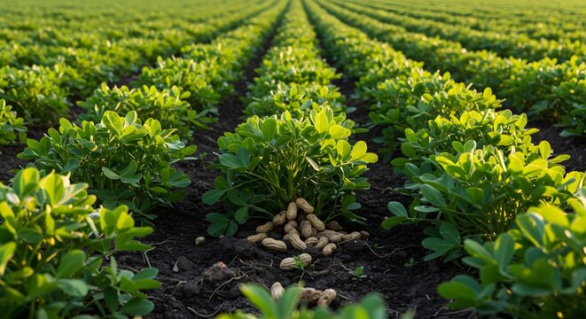 Peanut Field Rows - Agriculture Farming Harvest
