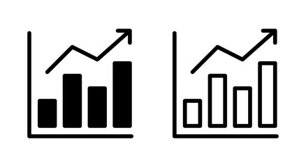 Growing graph icon symbol for apps and websites. Chart sign and symbol. diagram icon