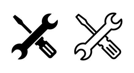 Repair tools icon symbol for apps and websites. tool sign and symbol. setting icon. Wrench and screwdriver. Service