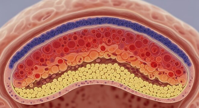 Conceptual Illustration of Trilaminar Disc Showing Three Embryonic Germ Layers
