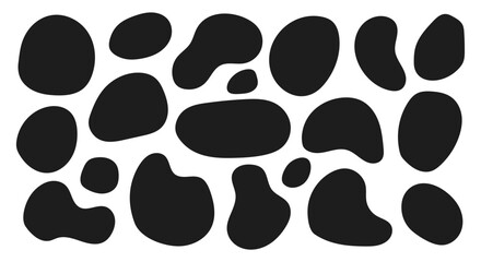 Organic shape round form set. Liquid organic blob