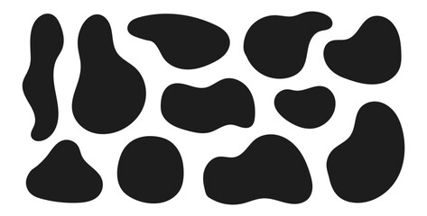 Organic shape round form set. Liquid organic blob