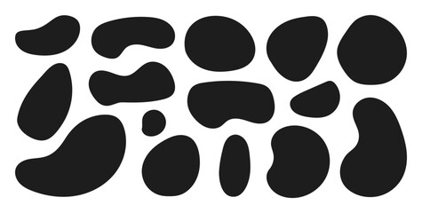 Organic shape round form set. Liquid organic blob