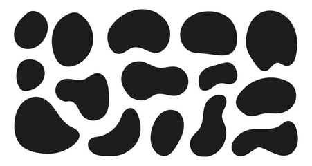 Organic shape round form set. Liquid organic blob
