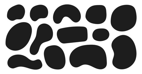 Organic shape round form set. Liquid organic blob