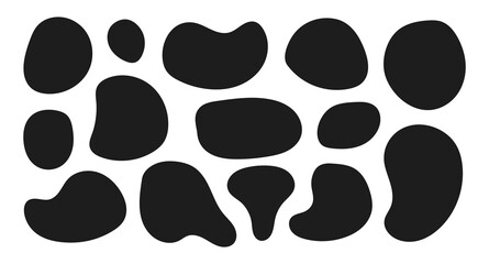 Organic shape round form set. Liquid organic blob