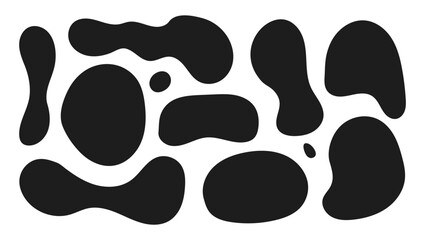 Organic shape round form set. Liquid organic blob
