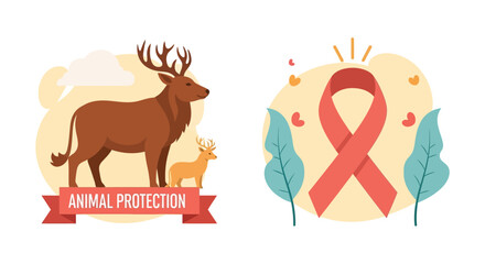 World Animal Welfare day. Wild Life Protection. Protect animal habitat. Ecological awareness. Take responsibility.