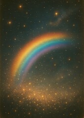 Vibrant cosmic rainbow scene