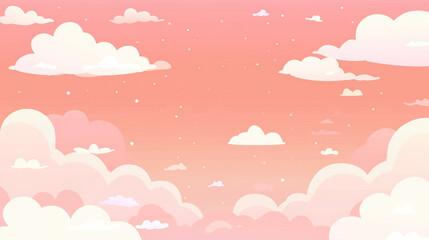 Obraz premium This adorable pink clouds cute background features soft, fluffy pink clouds in varying shades—from delicate blush to sweet bubblegum—floating against a gentle, light-hued sky, creating a dreamy and pl