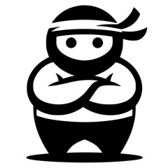 Fat ninja design silhouette