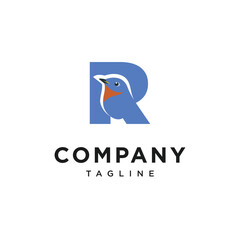 Letter R Bluebird Logo Icon Vectorr