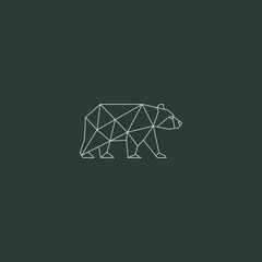 Bear wild animal line art strong minimalist logo design.