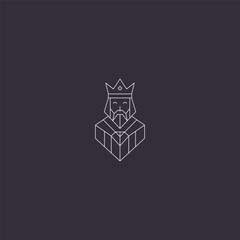 Fototapeta premium King crown line art royal minimalist logo design.