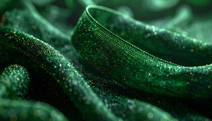 Cucumber Close-up: A mesmerizing macro shot presents a textural study of fresh, vibrant green cucumber with a rich play of light and shadow.