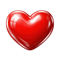 Glossy red heart symbol on a black background