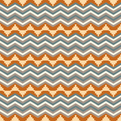 Orange and Gray Chevron Geometric Seamless Pattern abstrac with waves