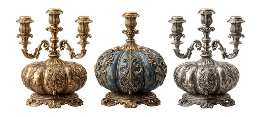 Ornate Vintage Candelabra Collection with Elaborate Decorative Details