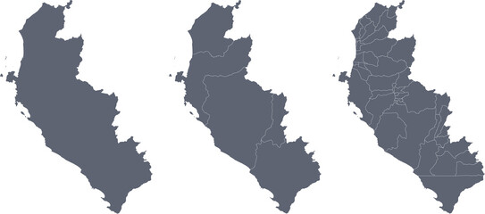 Map of ICA, a department of Peru, with its territorial divisions