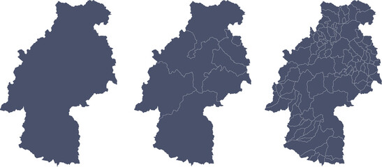 Map of HUANCAVELICA, a department of Peru, with its territorial divisions