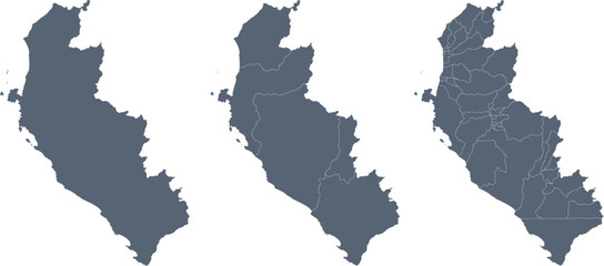 Map of ICA, a department of Peru, with its territorial divisions