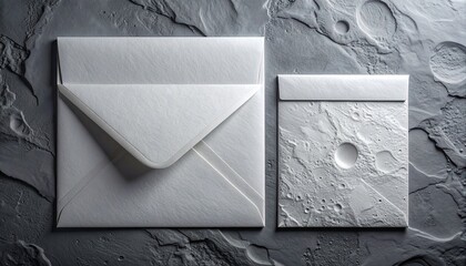 Lunar Surface Letterhead & Envelope Mockup