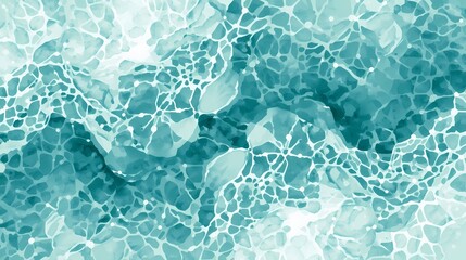Abstract teal blue green water surface ripples and light reflections create a mesmerizing natural pattern