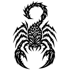 Tribal Black and White Scorpion Tattoo Design