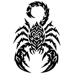 Tribal Black and White Scorpion Tattoo Design
